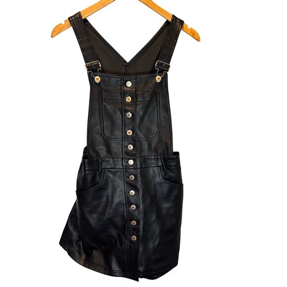 Vintage Highway Faux Leather Skort Overalls - size 9/10 (Women's size 6) - Picture 1 of 8